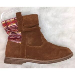 Toms Laurel Suede Scrunch Ankle Boots Youth Sz 3